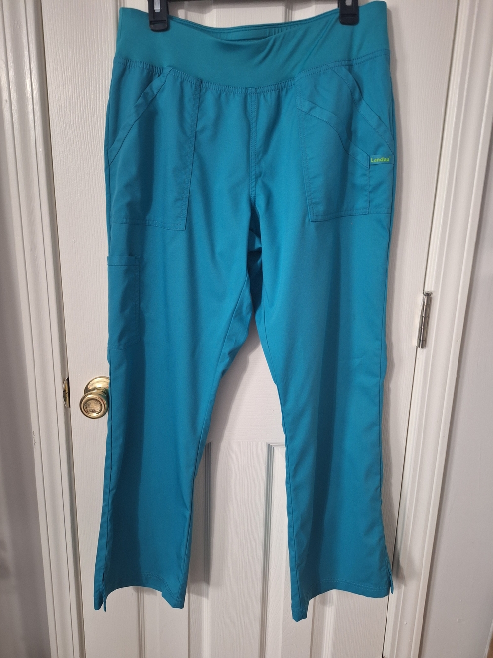 Women's Landau Teal ProFlex Cargo Scrub Pants  Size PMD